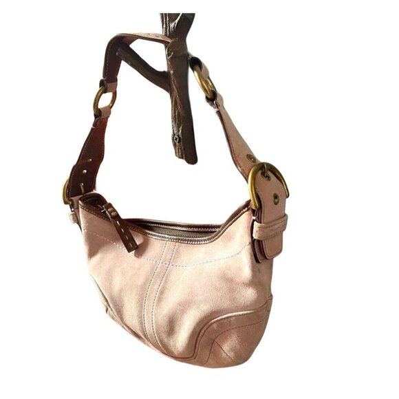 Coach Vtg Soho Hobo Bag Purple Suede Exterior 2154, Y2K Mini Trending 2000s - Picture 3 of 7